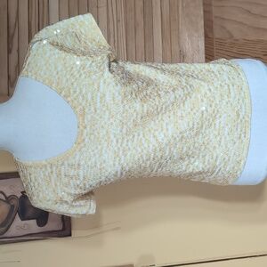 Christina Rotelli Gold Sequin Sparkly Top S